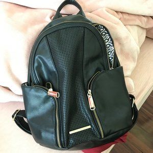 STEVE MADDEN Black Faux Leather Backpack